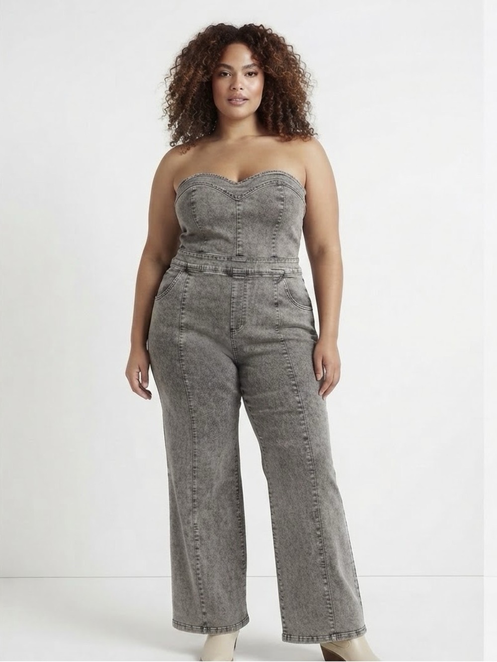 Venus Black Wash Convertible Strap Jumpsuit